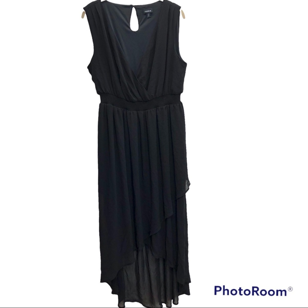 Torrid black sleeveless dress high low hem